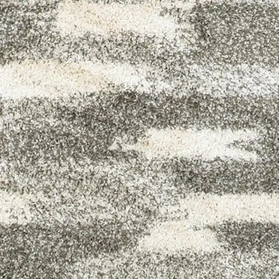 Gray And Ivory Geometric Pattern Area Rug Photo 4