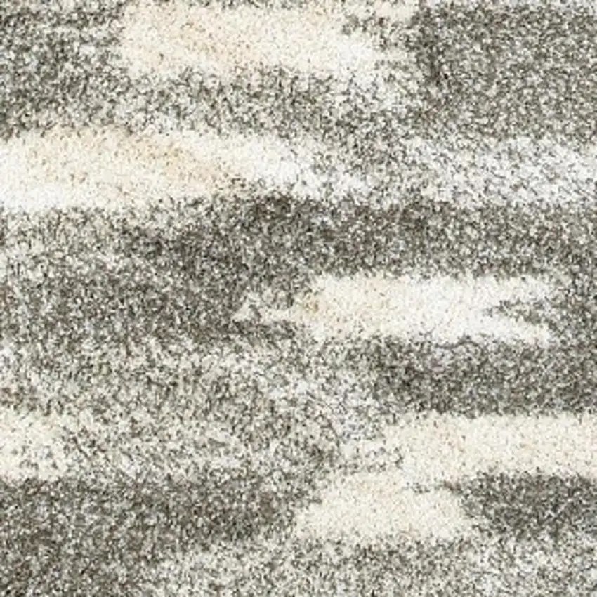 Gray And Ivory Geometric Pattern Area Rug Photo 4