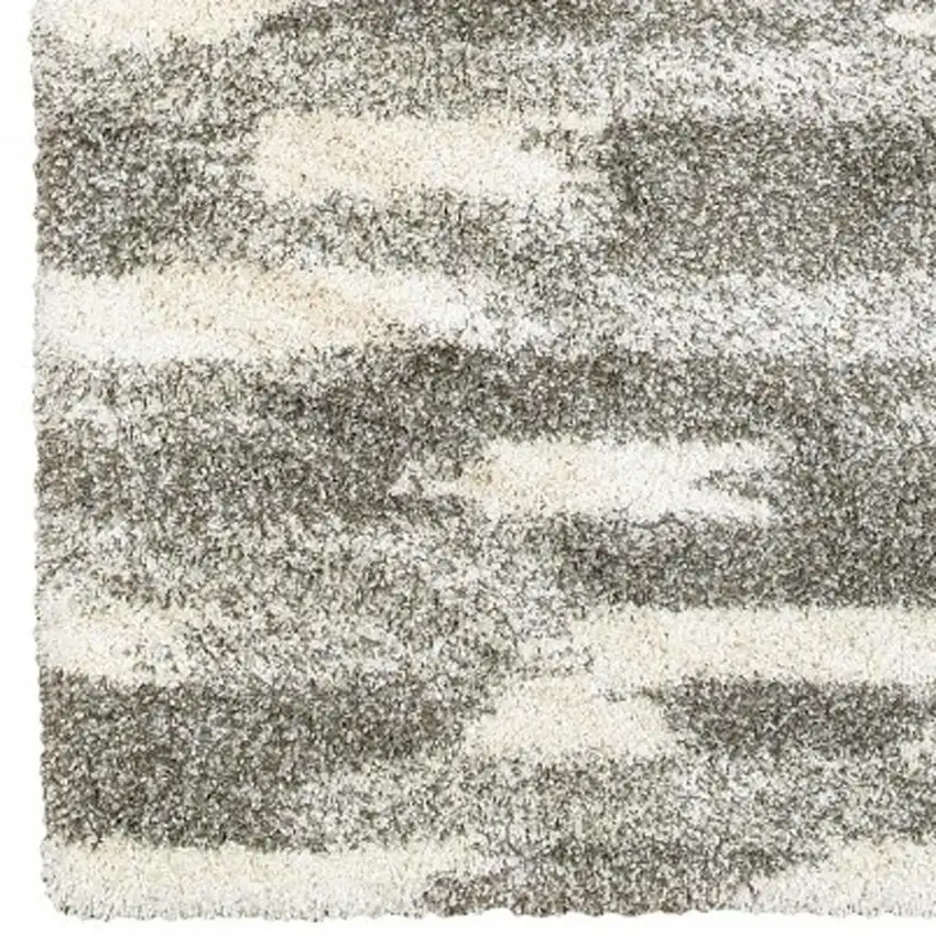 Gray And Ivory Geometric Pattern Area Rug Photo 5