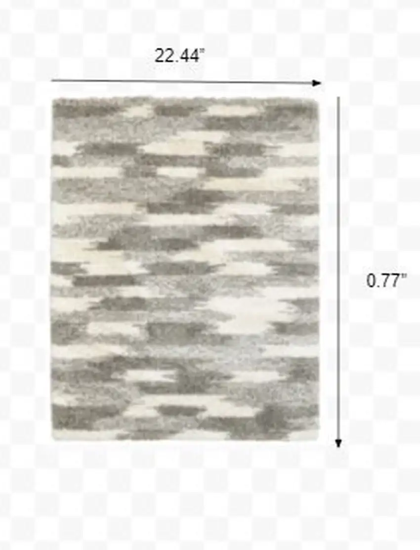 Gray And Ivory Geometric Pattern Scatter Rug Photo 8