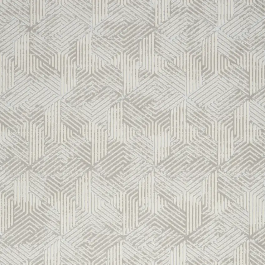 Gray and Ivory Geometric Power Loom Area Rug Photo 7