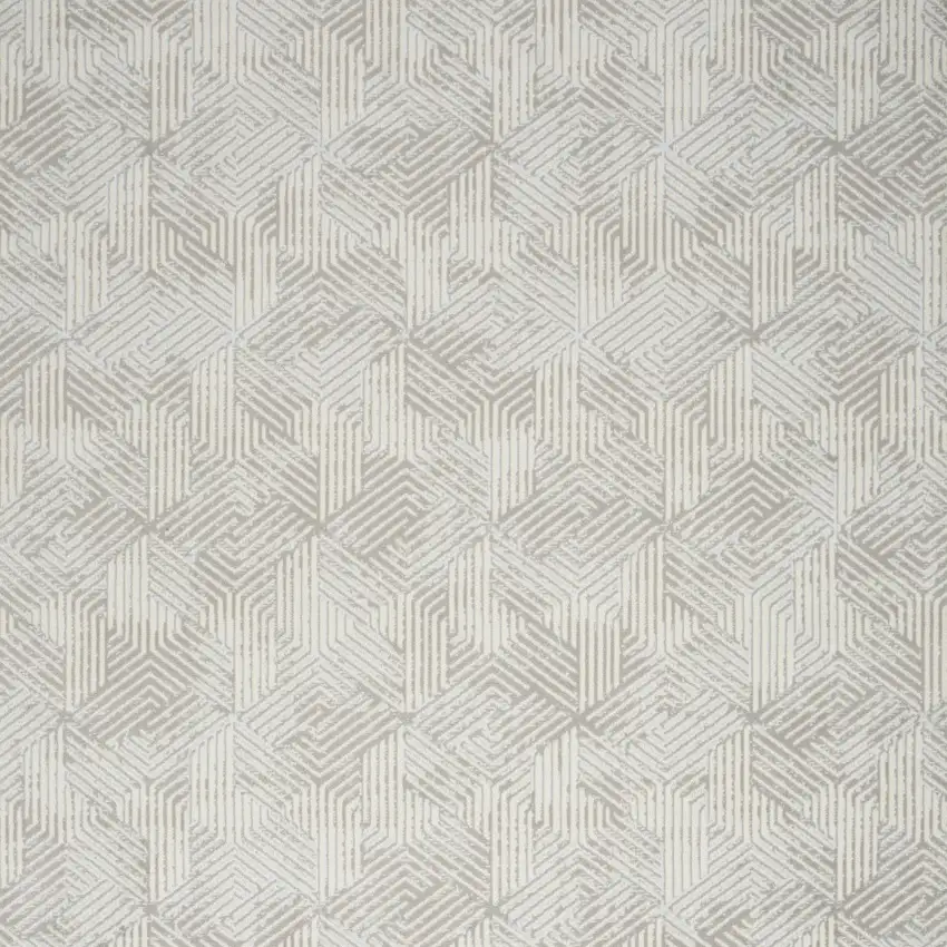 Gray and Ivory Geometric Power Loom Area Rug Photo 8
