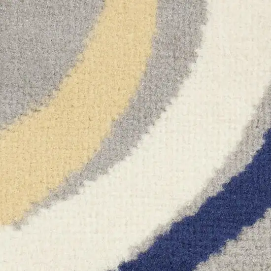 Gray and Ivory Geometric Power Loom Area Rug Photo 1