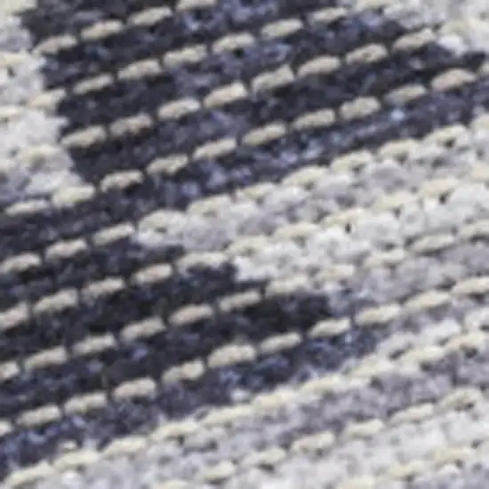 5' X 7' Gray and Ivory Geometric Power Loom Washable Area Rug Photo 3