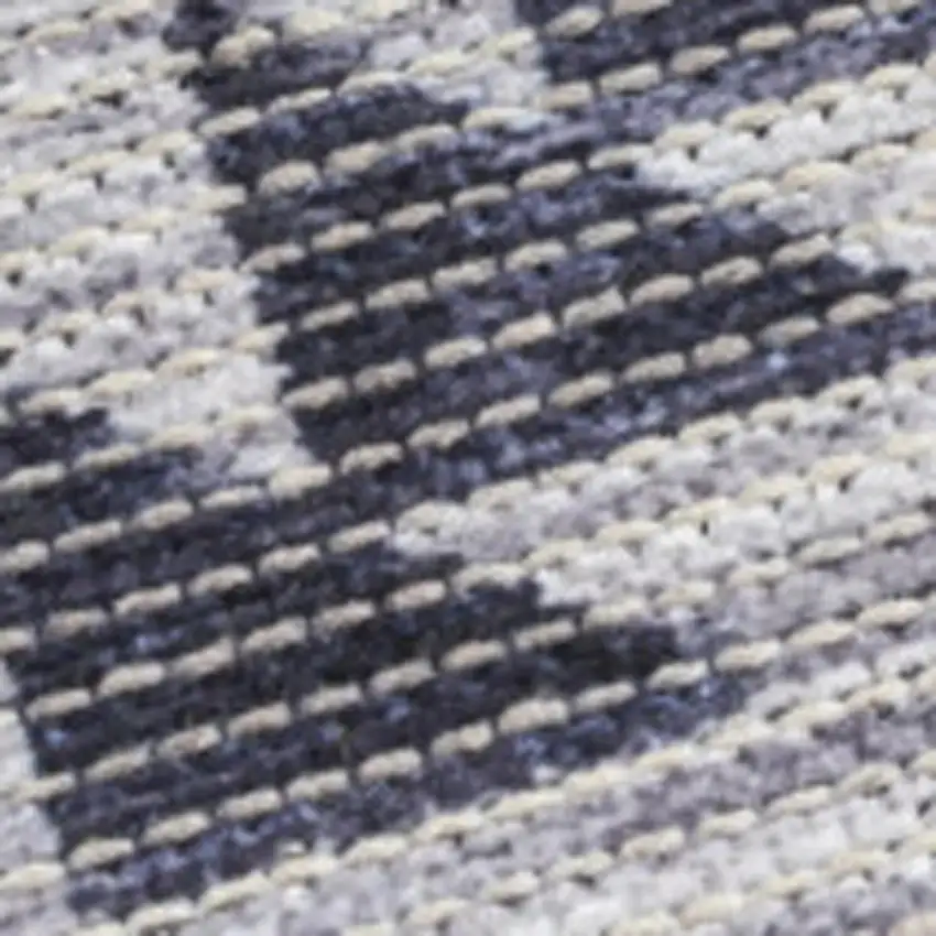 5' X 7' Gray and Ivory Geometric Power Loom Washable Area Rug Photo 4