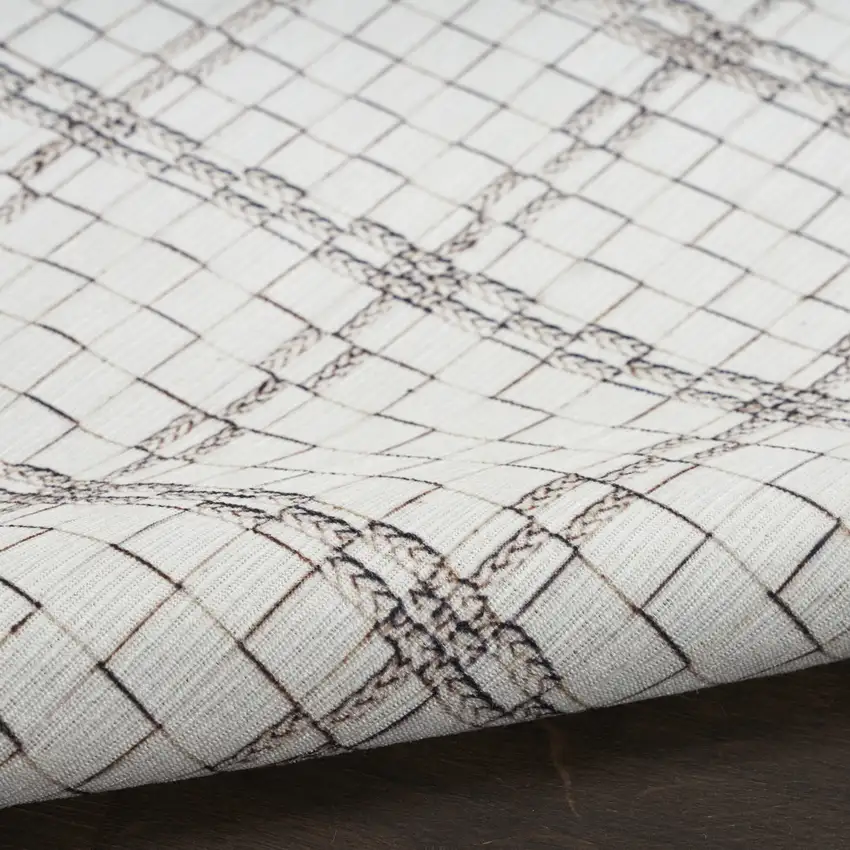 Gray and Ivory Geometric Power Loom Washable Non Skid Area Rug Photo 8