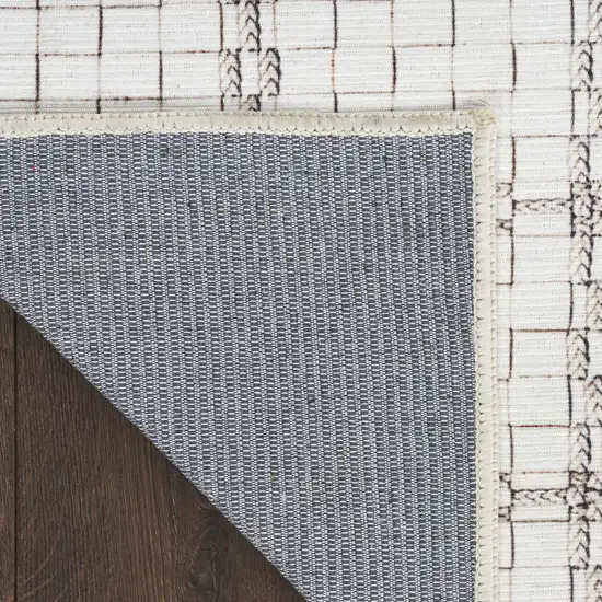 Gray and Ivory Geometric Power Loom Washable Non Skid Area Rug Photo 7