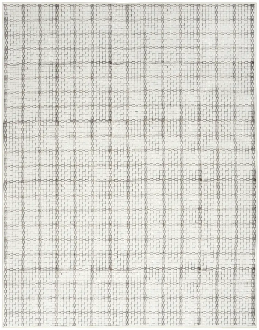 Gray and Ivory Geometric Power Loom Washable Non Skid Area Rug Photo 9