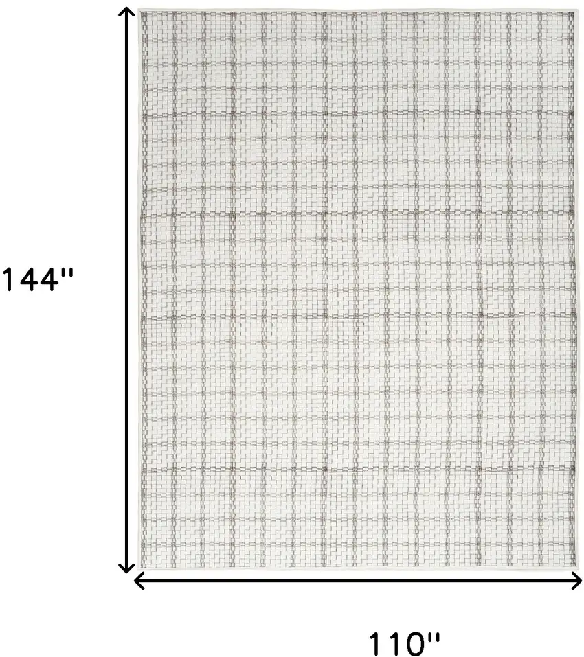 Gray and Ivory Geometric Power Loom Washable Non Skid Area Rug Photo 3