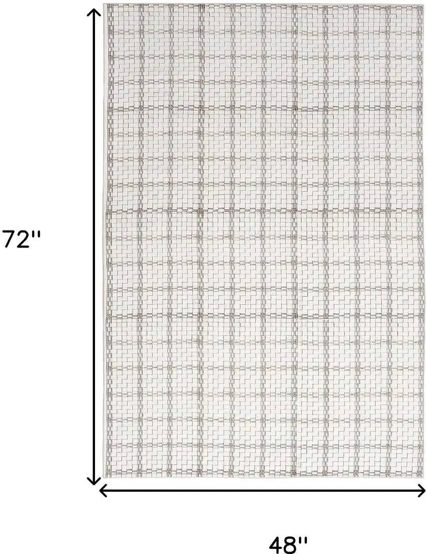 Gray and Ivory Geometric Power Loom Washable Non Skid Area Rug Photo 3