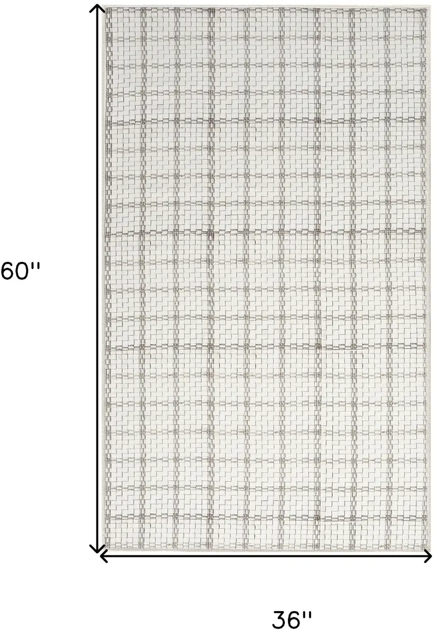 Gray and Ivory Geometric Power Loom Washable Non Skid Area Rug Photo 3