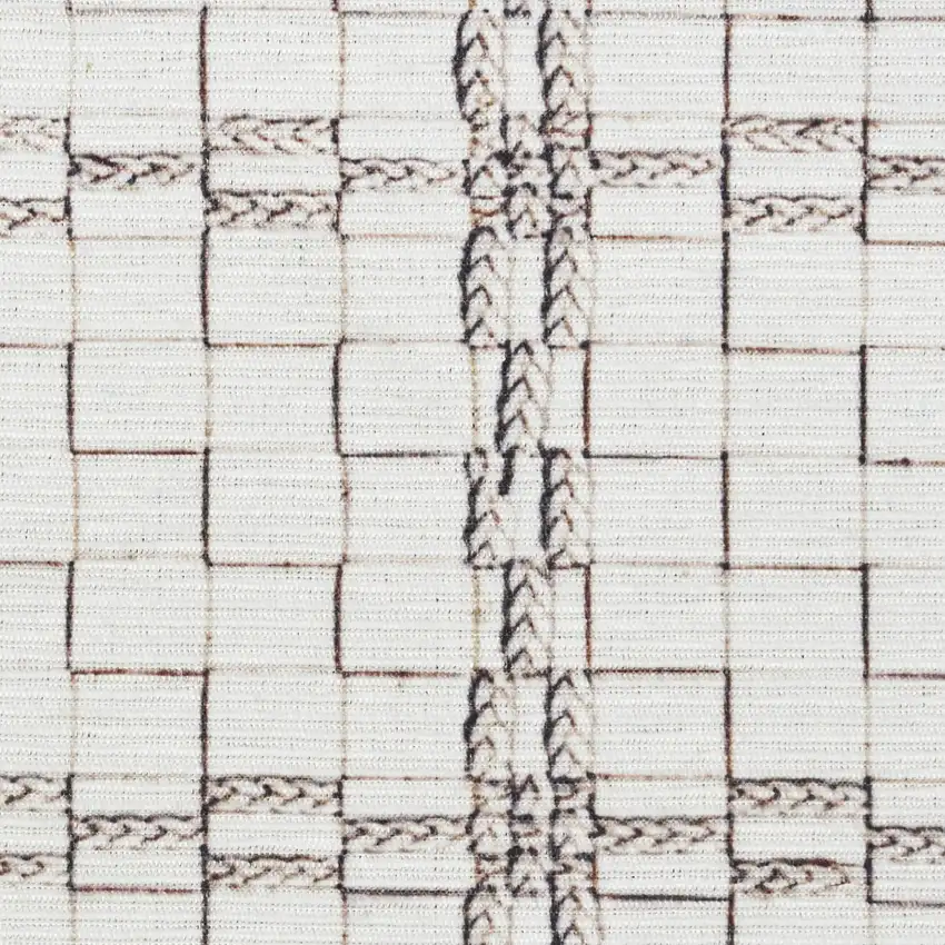 Gray and Ivory Geometric Power Loom Washable Non Skid Runner Rug Photo 4