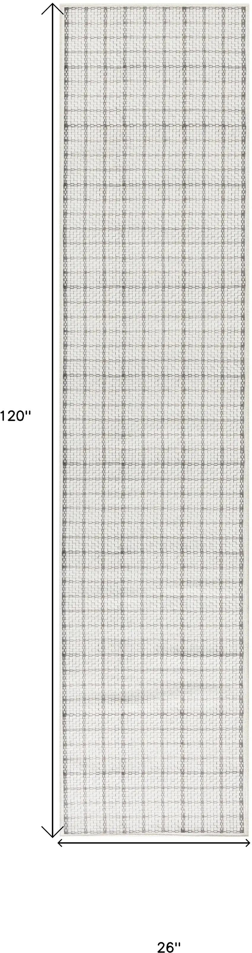 Gray and Ivory Geometric Power Loom Washable Non Skid Runner Rug Photo 3