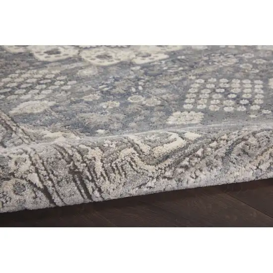 Gray and Ivory Medallion Power Loom Area Rug Photo 9