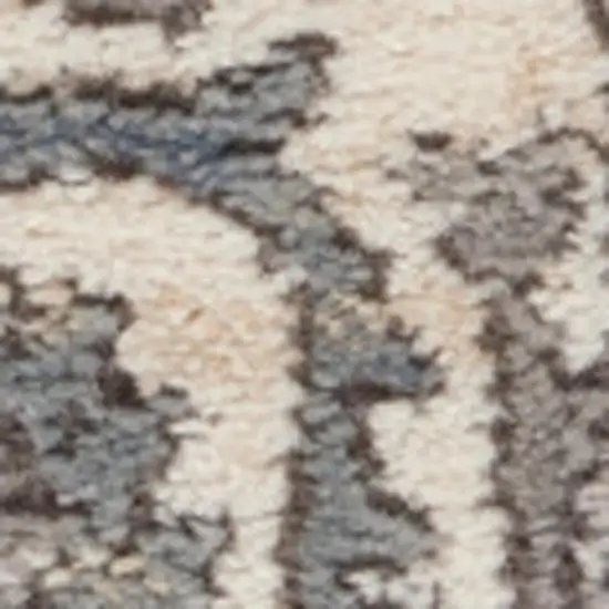 Gray and Ivory Medallion Power Loom Area Rug Photo 1