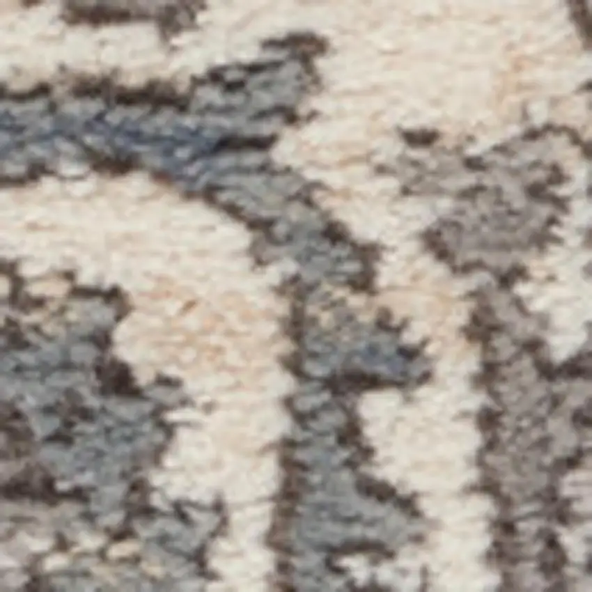 Gray and Ivory Medallion Power Loom Area Rug Photo 1