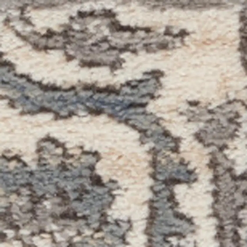 Gray and Ivory Medallion Power Loom Area Rug Photo 3