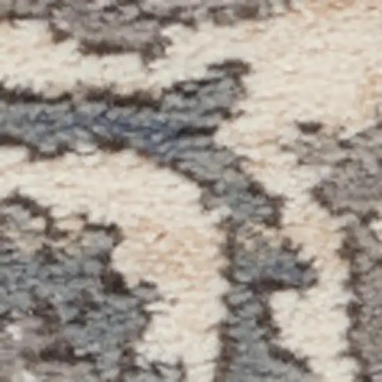 Gray and Ivory Medallion Power Loom Area Rug Photo 1