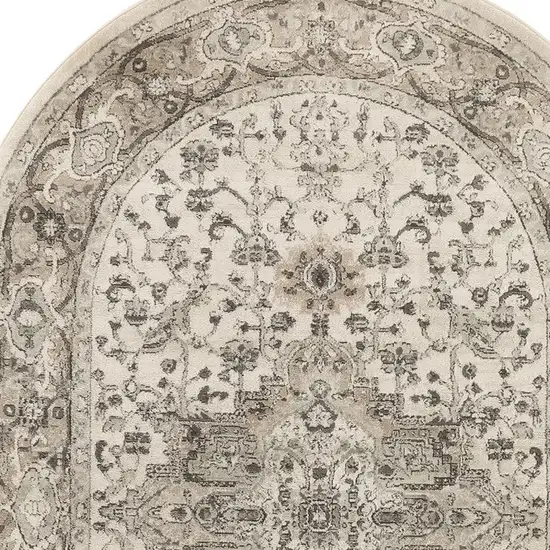 Gray and Ivory Medallion Power Loom Distressed Area Rug Photo 3