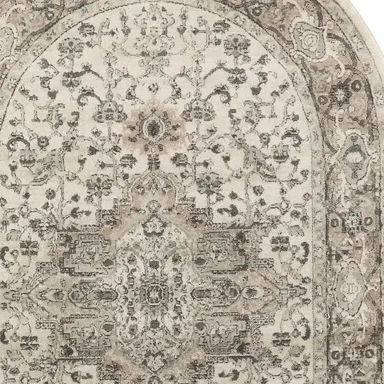 Gray and Ivory Medallion Power Loom Distressed Area Rug Photo 5