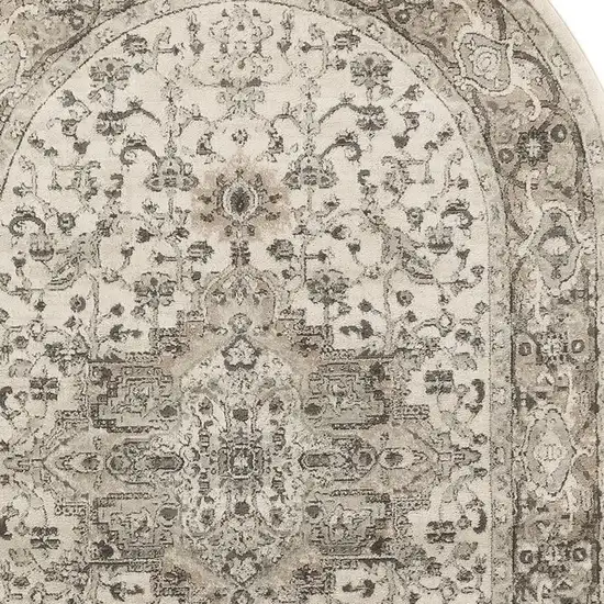 Gray and Ivory Medallion Power Loom Distressed Area Rug Photo 1