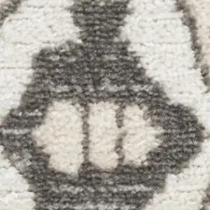 Photo of Gray and Ivory Medallion Power Loom Distressed Area Rug