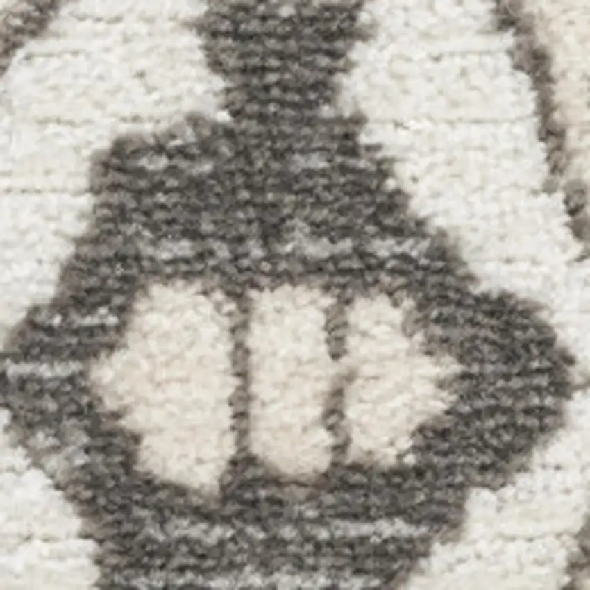 Gray and Ivory Medallion Power Loom Distressed Area Rug Photo 1