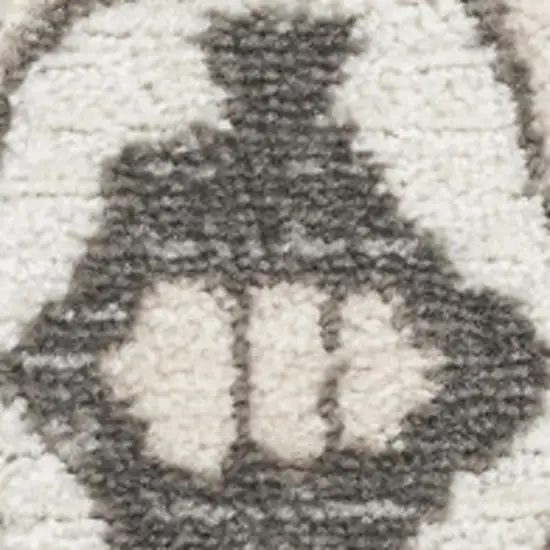 Gray and Ivory Medallion Power Loom Distressed Area Rug Photo 1