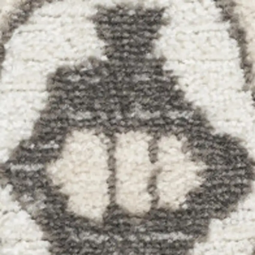 Gray and Ivory Medallion Power Loom Distressed Area Rug Photo 1