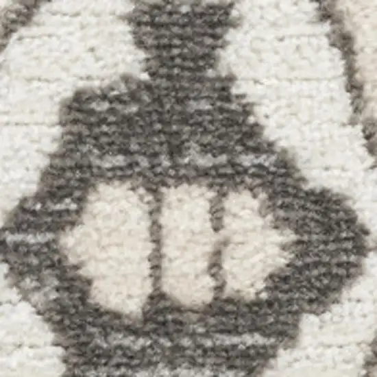 Gray and Ivory Medallion Power Loom Distressed Area Rug Photo 1