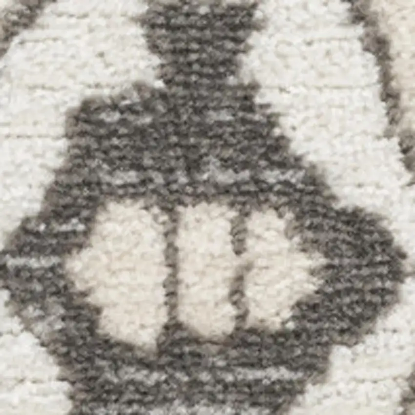 Gray and Ivory Medallion Power Loom Distressed Area Rug Photo 1