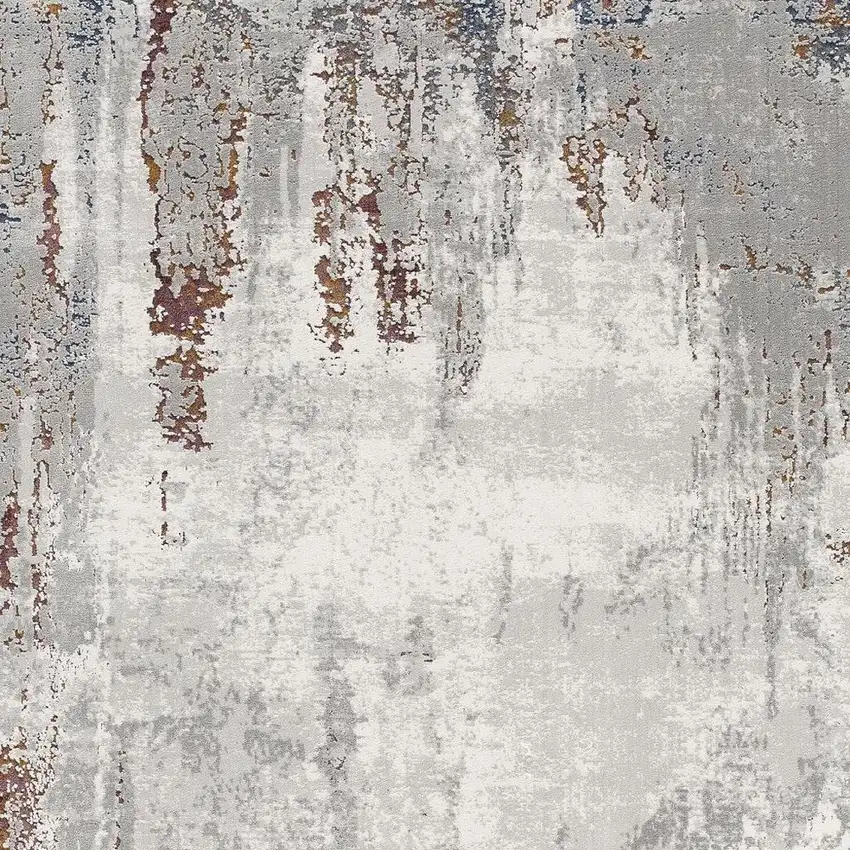 Gray And Ivory Modern Abstract Area Rug Photo 9