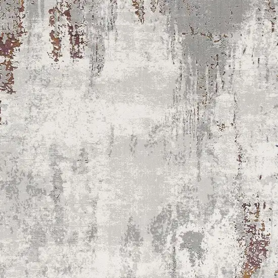 Gray And Ivory Modern Abstract Area Rug Photo 4