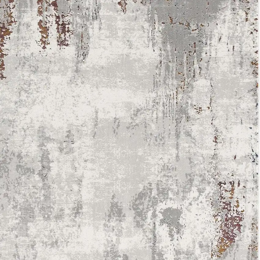 Gray And Ivory Modern Abstract Area Rug Photo 8