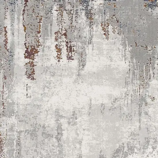 Gray And Ivory Modern Abstract Area Rug Photo 8
