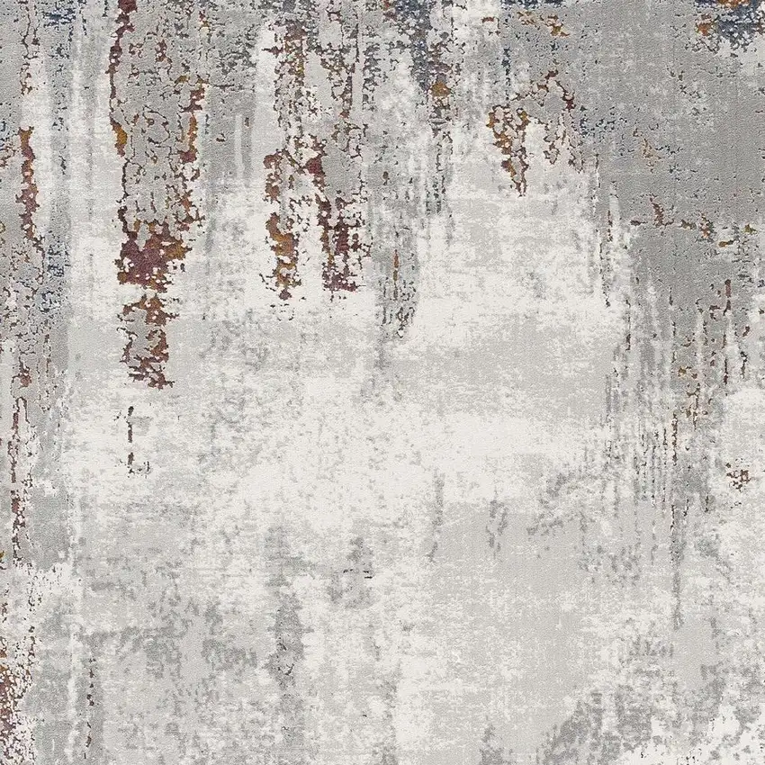 Gray And Ivory Modern Abstract Area Rug Photo 8