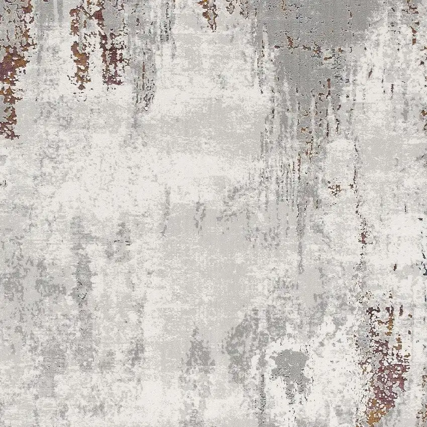 Gray And Ivory Modern Abstract Area Rug Photo 5