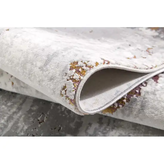 Gray And Ivory Modern Abstract Area Rug Photo 7