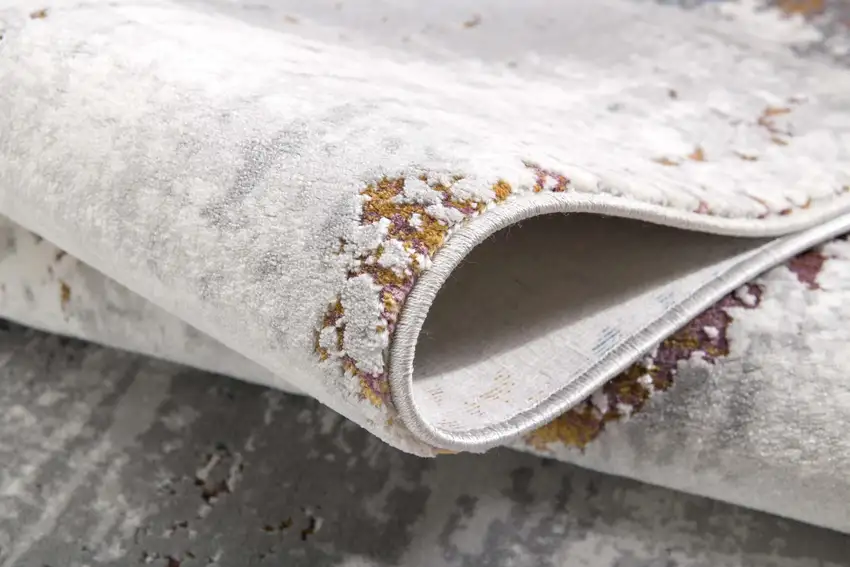 Gray And Ivory Modern Abstract Area Rug Photo 7