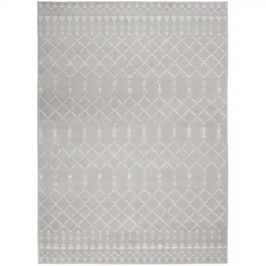 Gray and Ivory Moroccan Distressed Non Skid Area Rug Photo 4