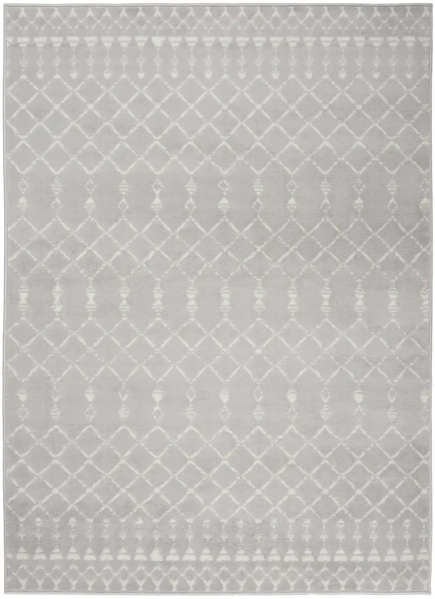 Gray and Ivory Moroccan Distressed Non Skid Area Rug Photo 6
