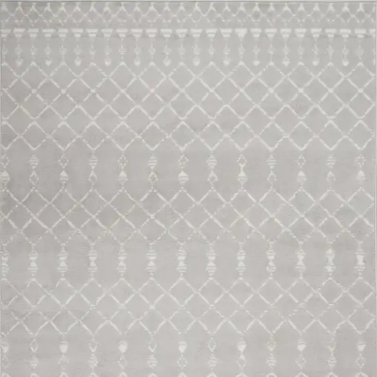 Gray and Ivory Moroccan Distressed Non Skid Area Rug Photo 3