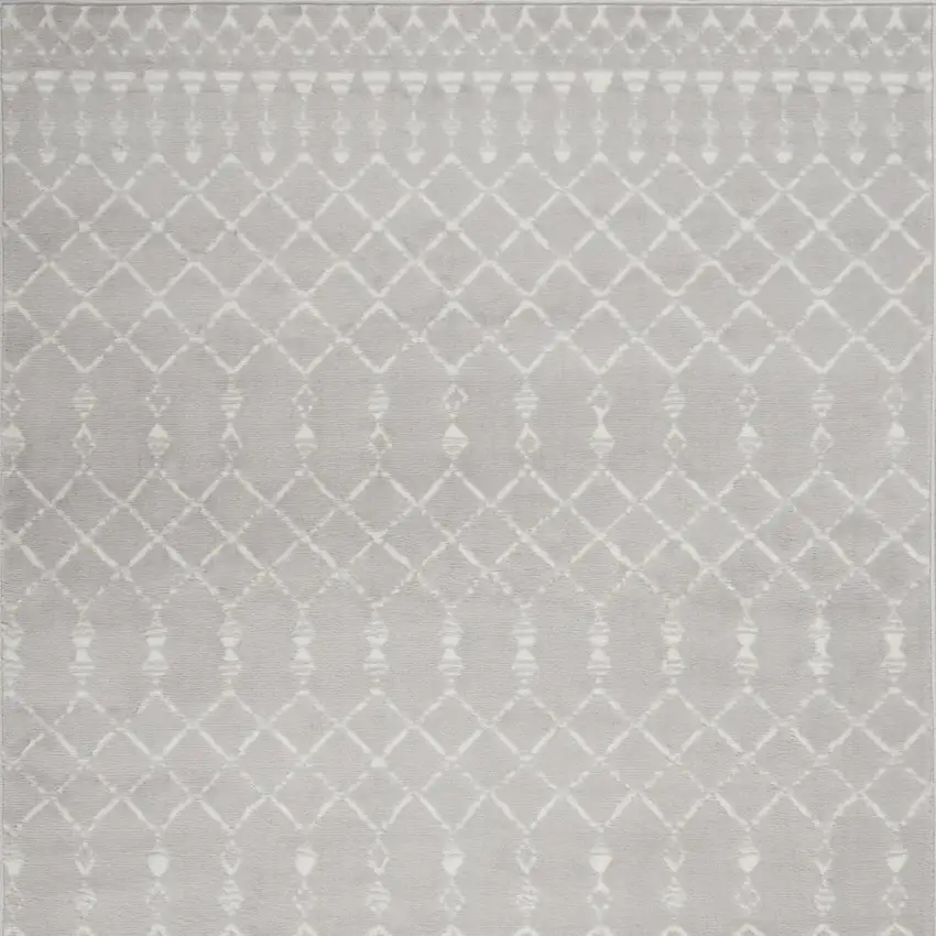 Gray and Ivory Moroccan Distressed Non Skid Area Rug Photo 3