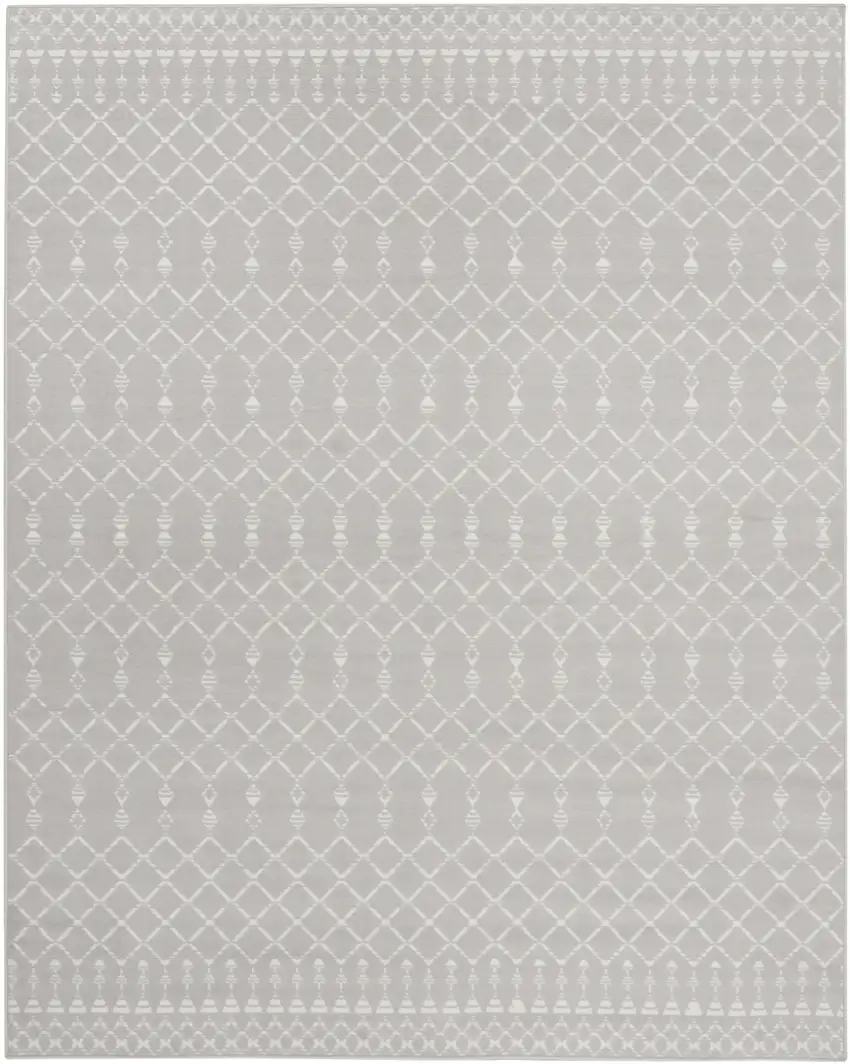 Gray and Ivory Moroccan Distressed Non Skid Area Rug Photo 7
