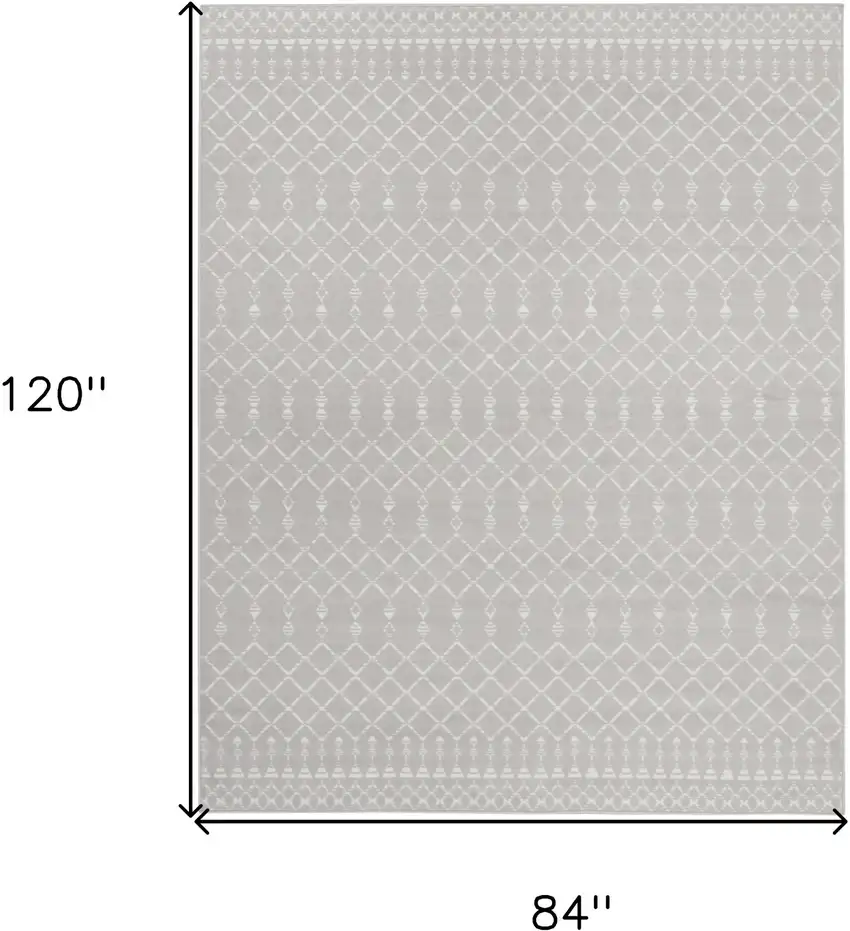 Gray and Ivory Moroccan Distressed Non Skid Area Rug Photo 3