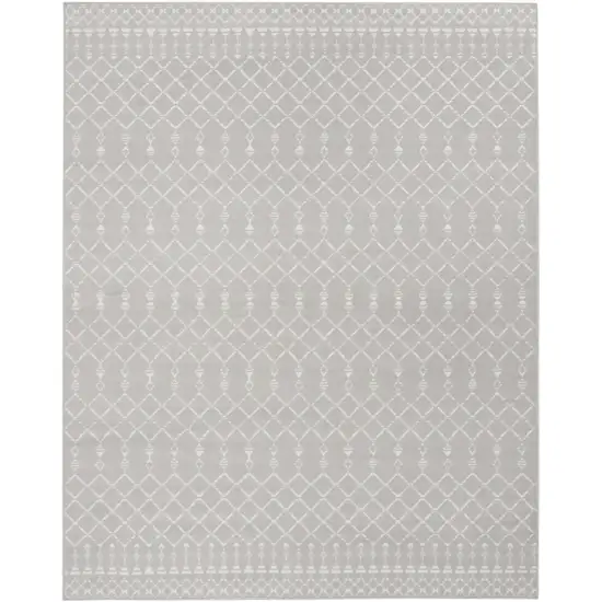 Gray and Ivory Moroccan Distressed Non Skid Area Rug Photo 6