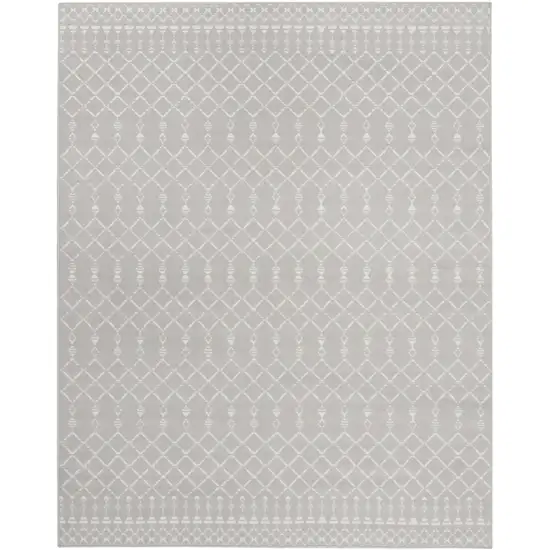 Gray and Ivory Moroccan Distressed Non Skid Area Rug Photo 7