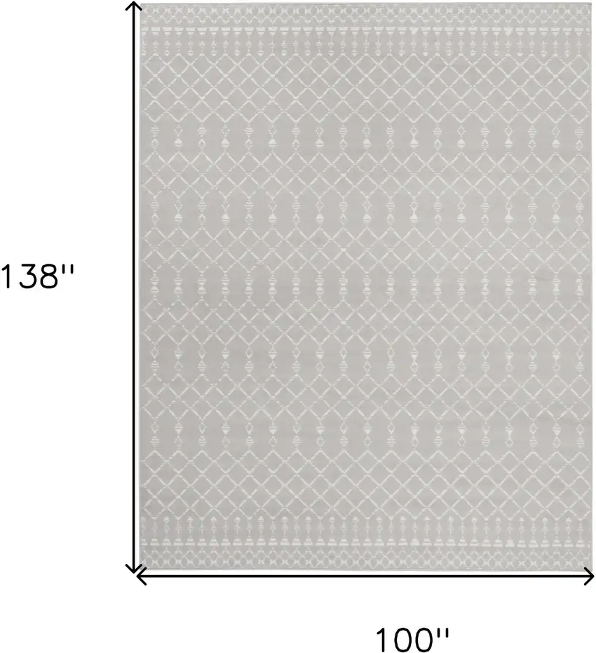 Gray and Ivory Moroccan Distressed Non Skid Area Rug Photo 3