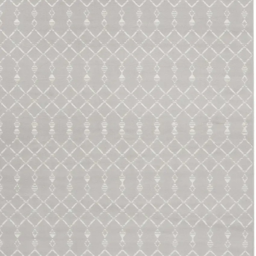 Gray and Ivory Moroccan Distressed Non Skid Area Rug Photo 5