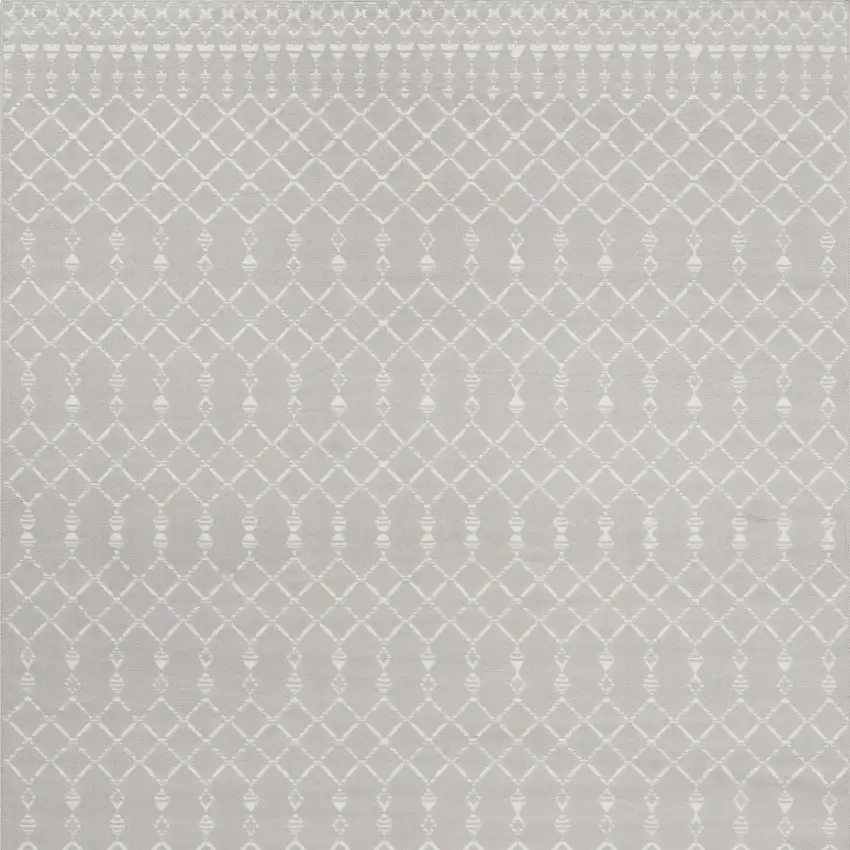 Gray and Ivory Moroccan Distressed Non Skid Area Rug Photo 6